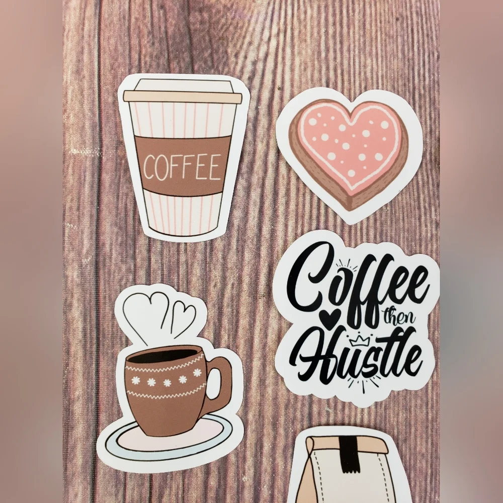 Lot of 7 Girl Boss Planner Stickers - Coffee Lover and Hustle Die Cut Stickers